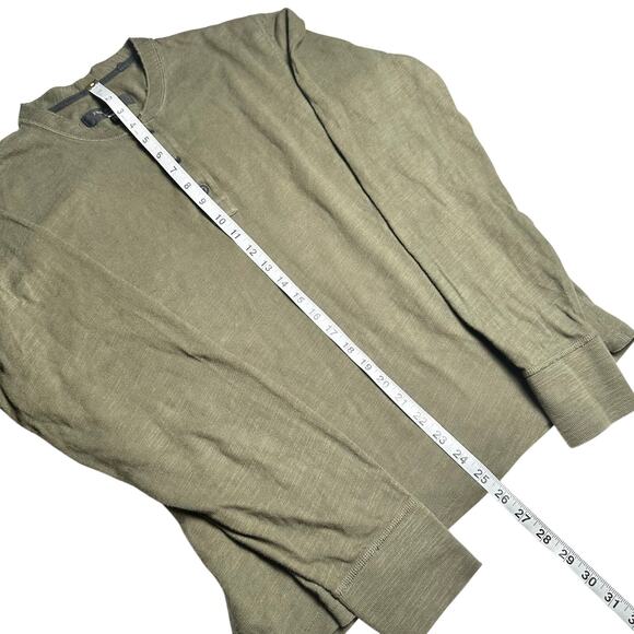 Rag & Bone | Men | Olive Green Basic Essential LS Slub Cotton Henley | Medium - Picture 6 of 15